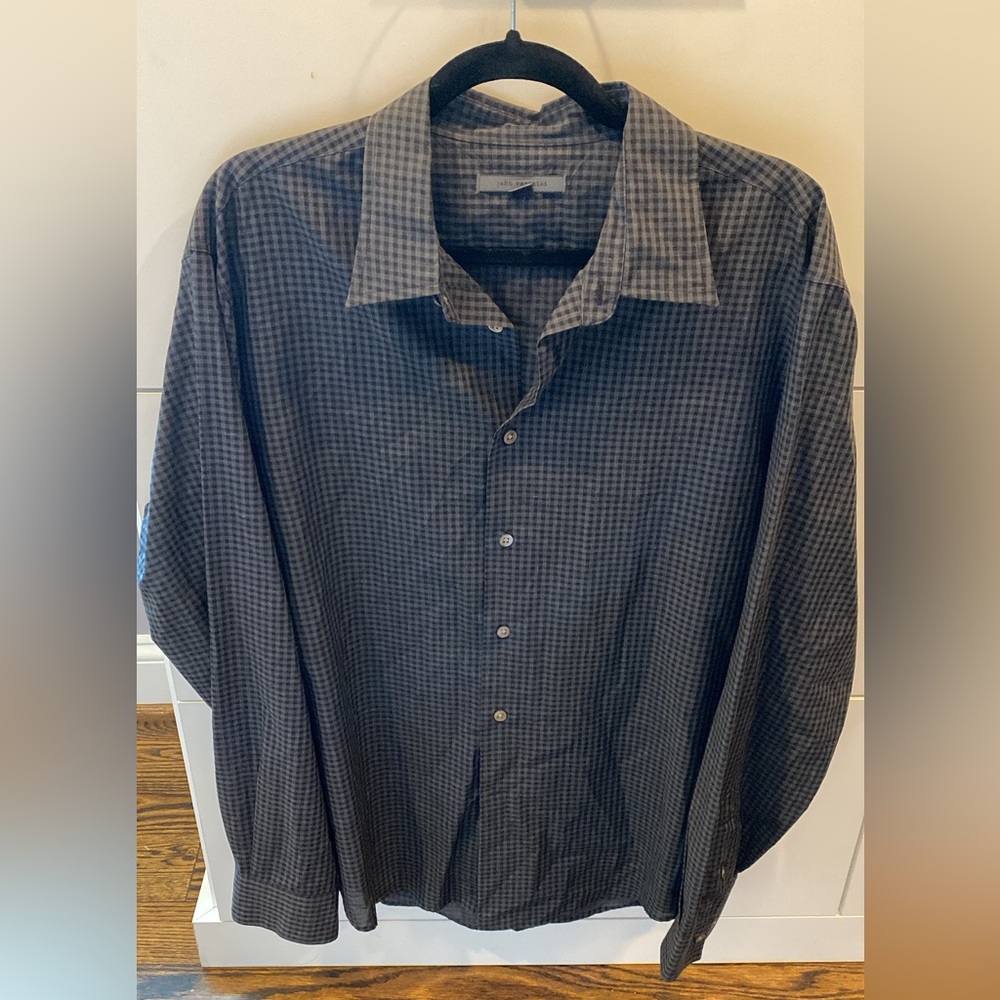 John Varvatos large dress shirt gray and black